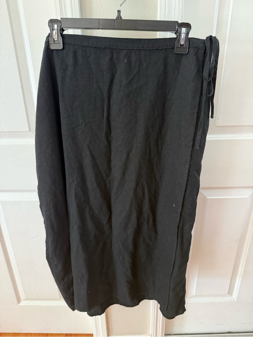 a new day Black Wrap Midi Skirt with Side Tie Detail